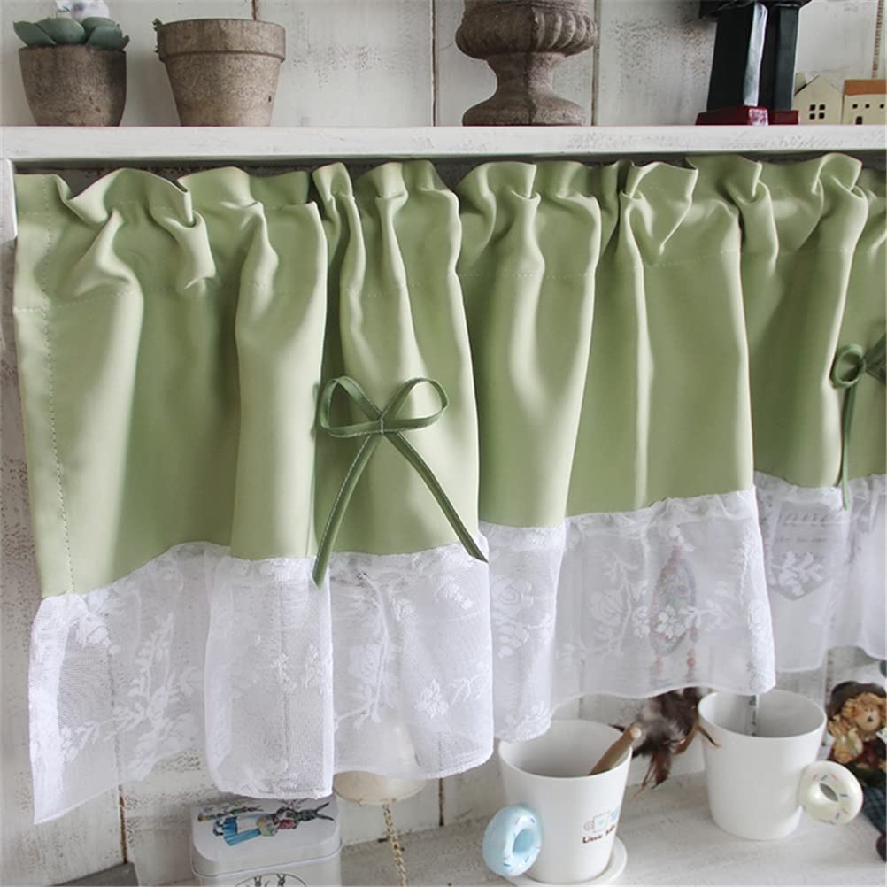 Cortina semi-pura con elegante costura de corte y mezcla de algodón para cocina