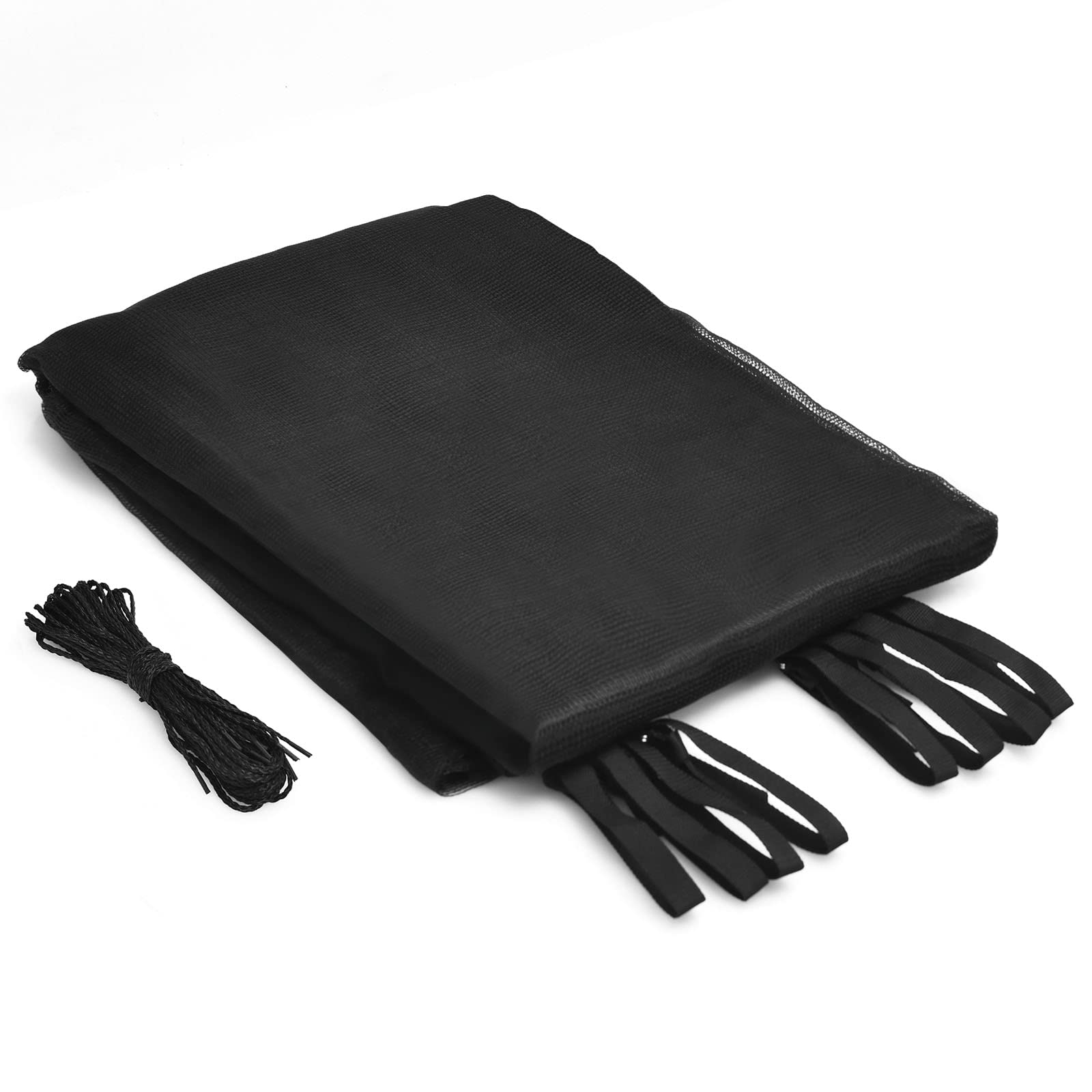COSTWAY Siatka ochronna do trampoliny 488/457/427/366/305/244 cm, wymienna siatka z PE do okrągłej trampoliny, na stelaż z 6/8 prostymi słupkami, osłona trampoliny z PE, z dwustronnym suwakiem z klamerkami, mocowana pasami, do użytku wewnątrz i na zewnątr