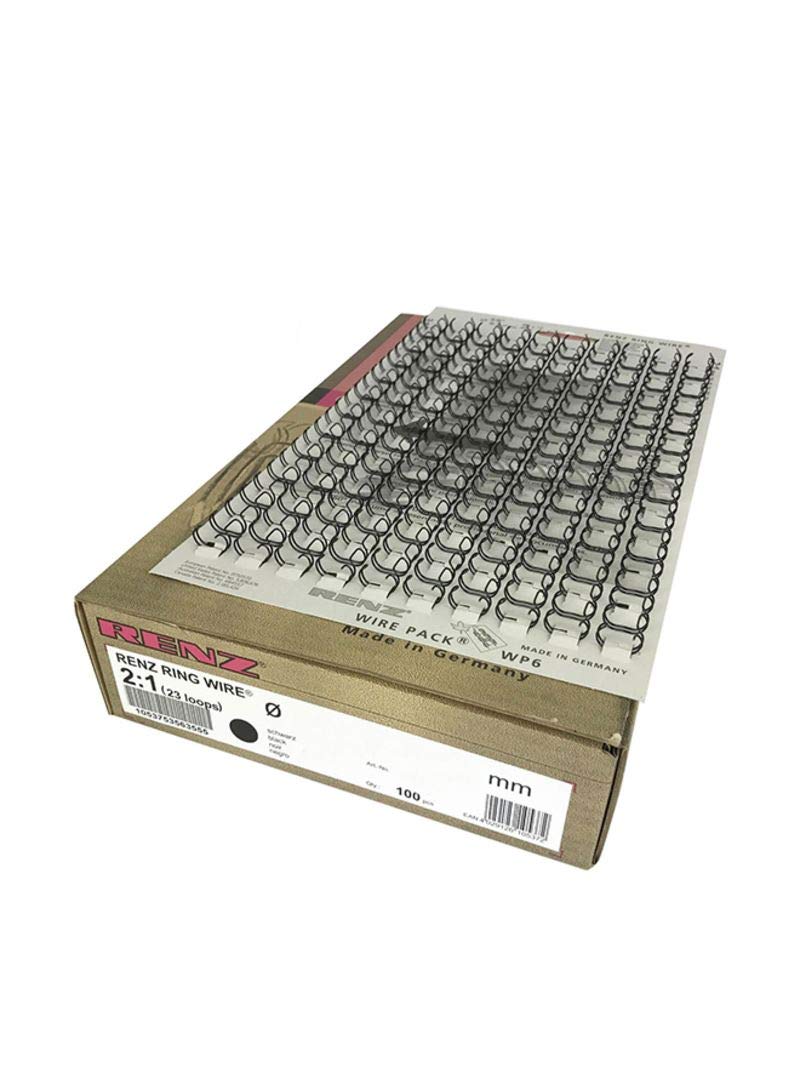 320950123 9.5 mm Ring Wire Cut Element - Black. 2:1 pitch. A4. 100 wires per box.