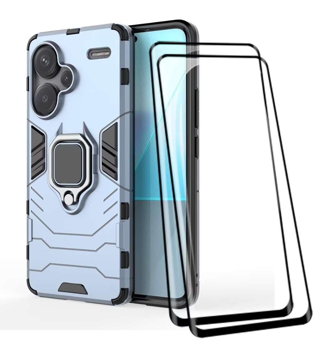COMAKU Cover Armor Per Xiaomi 13 Pro – Custodia TPU+PC Antiurto Con Anello Porta E Supporto Magnetico (Blu)