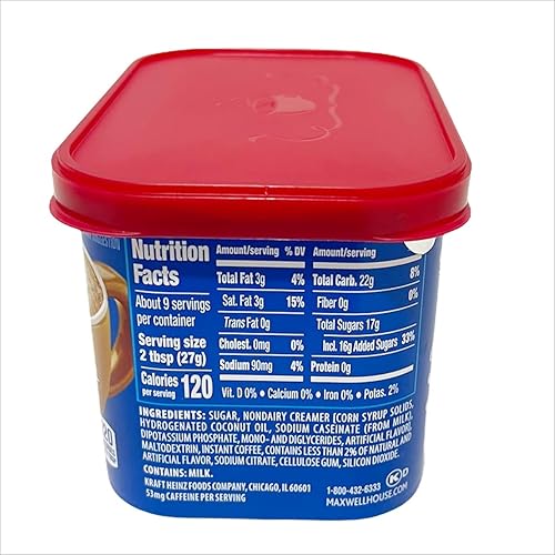 Vista 182 de Maxwell House International - Mezcla de café instantáneo de vainilla y caramelo con un estilo de cafetería (recipiente de 8.7 onzas)