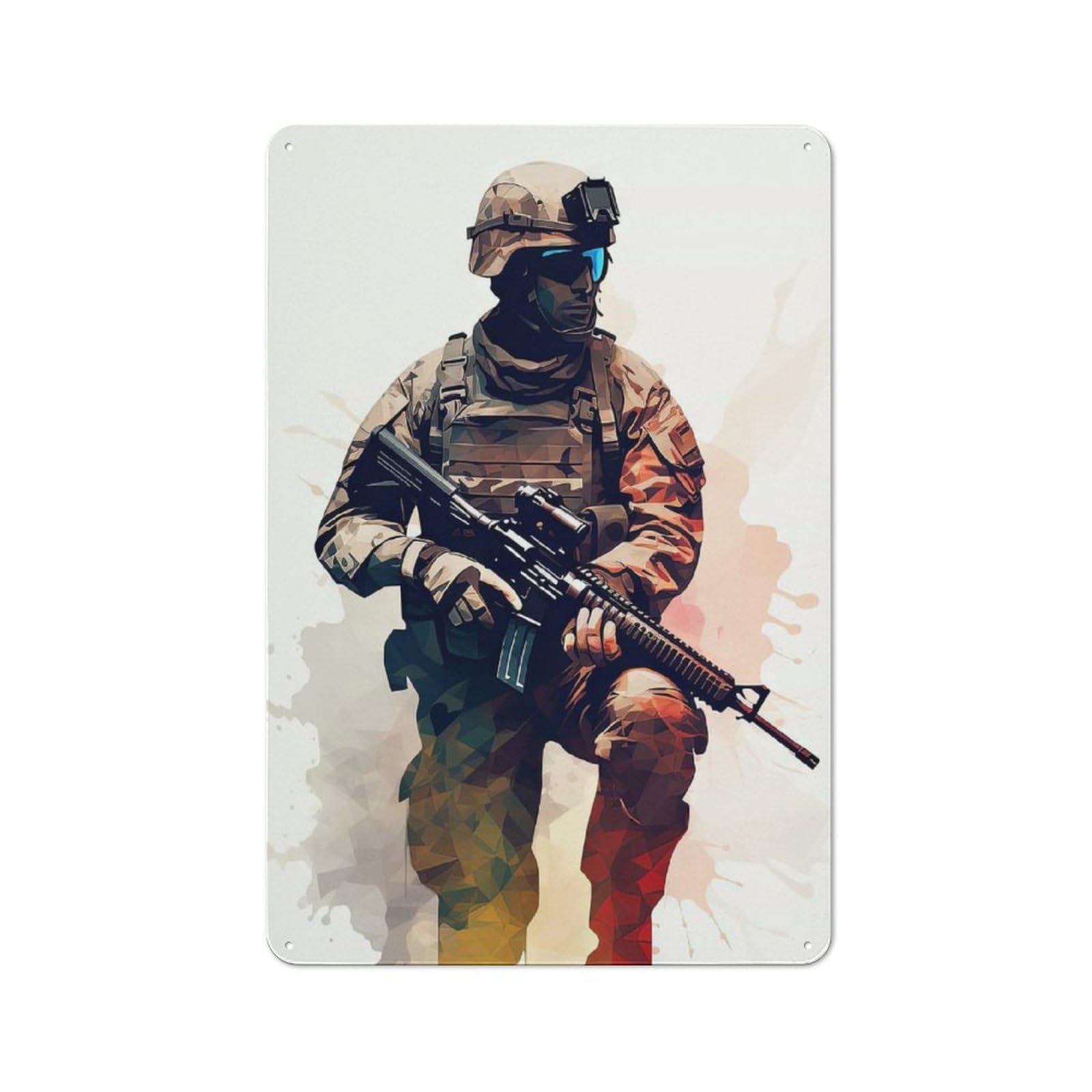 The Soldier Industrial-style Tin Sign 30x20cm for Garage Or Workshop, for Garage, Workshop And Man Cave Decoration
