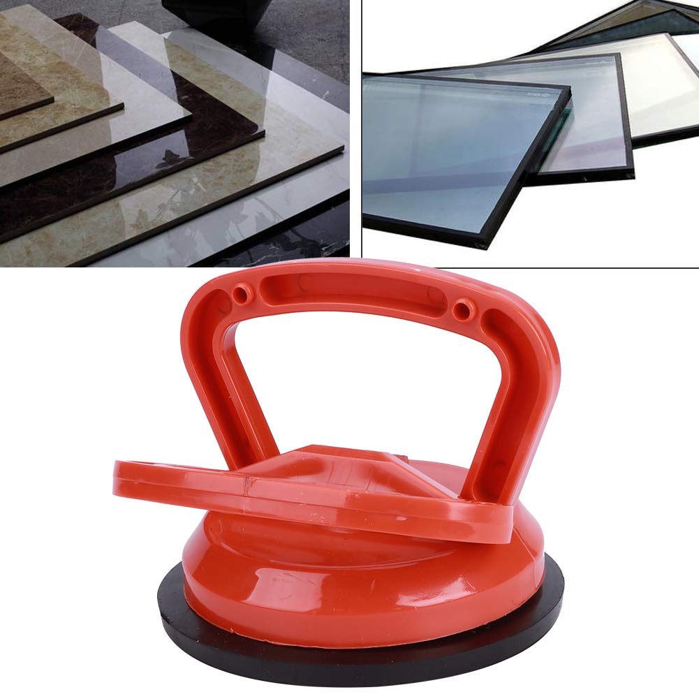 Levantador de ventosa de 4.7", 50 kg / 110.2 lb Extractor de ventosa de vidrio con garras simples para pisos de baldosas de cerámica, ventosa resistente al vacío con mango antideslizante, naranja