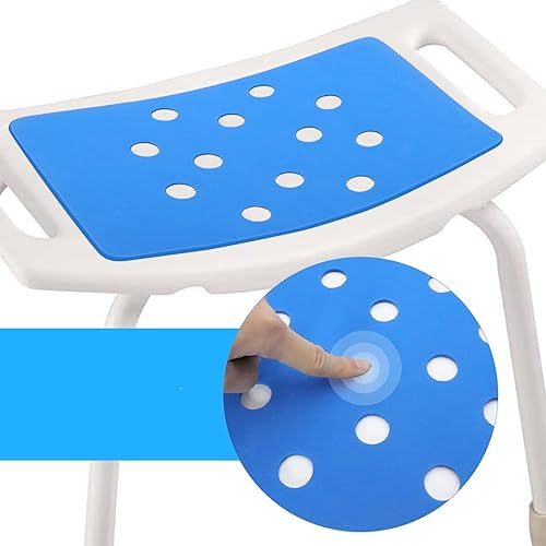 Miniatura 8 de Tissting Cojín para silla de ducha de 13.78 x 5.12 x 0.39 pulgadas, almohadilla impermeable y antideslizante con muchos agujeros de salida de agua,