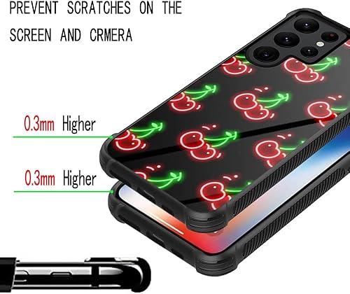 Miniatura 4 de Funda compatible con Samsung Galaxy S22 Ultra, patrón trasero negro con esquinas que absorben los golpes, diseño de TPU suave, funda protectora