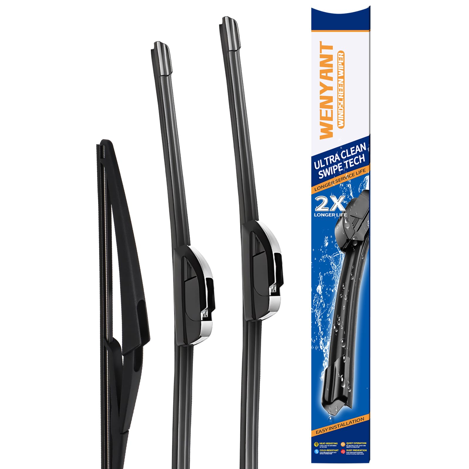 Wenyant Windshield Wiper Blades for My Car Original Equipment Automotive Replacement Compatible with Subaru Crosstrek Impreza 2018~2021 Front and Rear Wiper Blades Set - 26"/16"/12"(Set of 3) — view 18