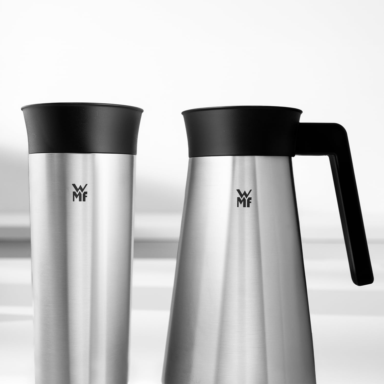 WMF Küchenminis Aroma Coffee Maker, with Thermos Flask, Filter Coffee 5 Cups, Thermal Mug to Go (350 ml), 760 Watt, 24 Hour Timer Automatic Switch Off, Silber