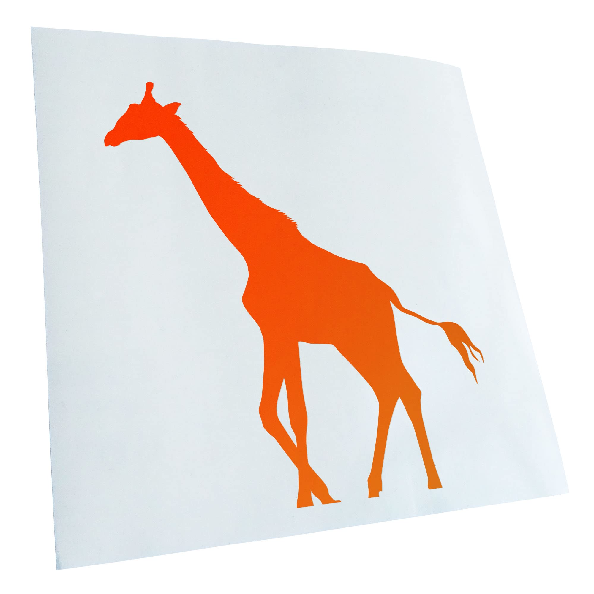Kiwistar - Car Sticker - Neon Orange - 40 x 29 cm Giraffe Silhouette - Rear Window Car Sticker Weatherproof for Car Truck Moped Truck - Sticker Exterior Self-Adhesive Tuning Accessories for Window
