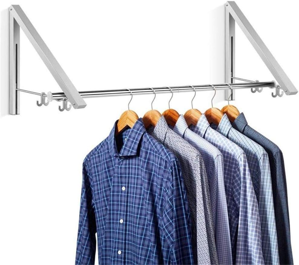 Aluminum Clothes Hanging System Wall Mounted Folding Clothes Hanger Retractable Easy Installation Home Storage Organizer(2 in 1)