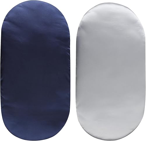 Juego de sábanas de satén para moisés de 2 unidades, ultra suaves, de seda, para colchón rectangular, de reloj de arena, ovalado, protector para el