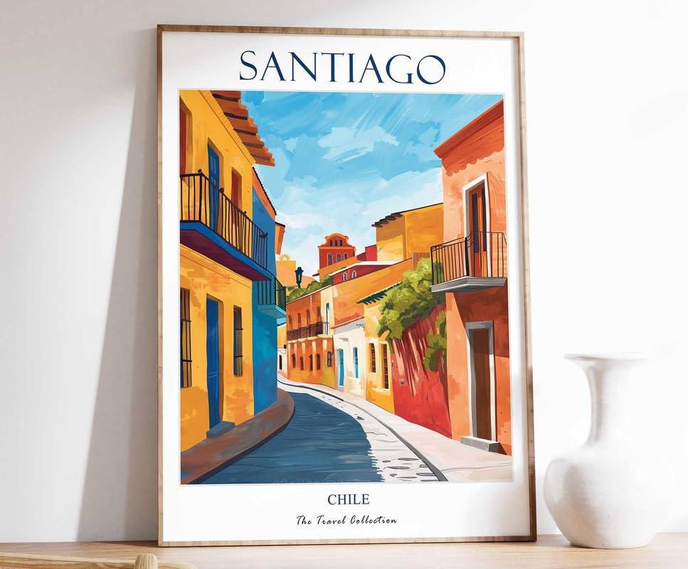 Santiago Travel Print pour salon déco tropicale sud-américaine