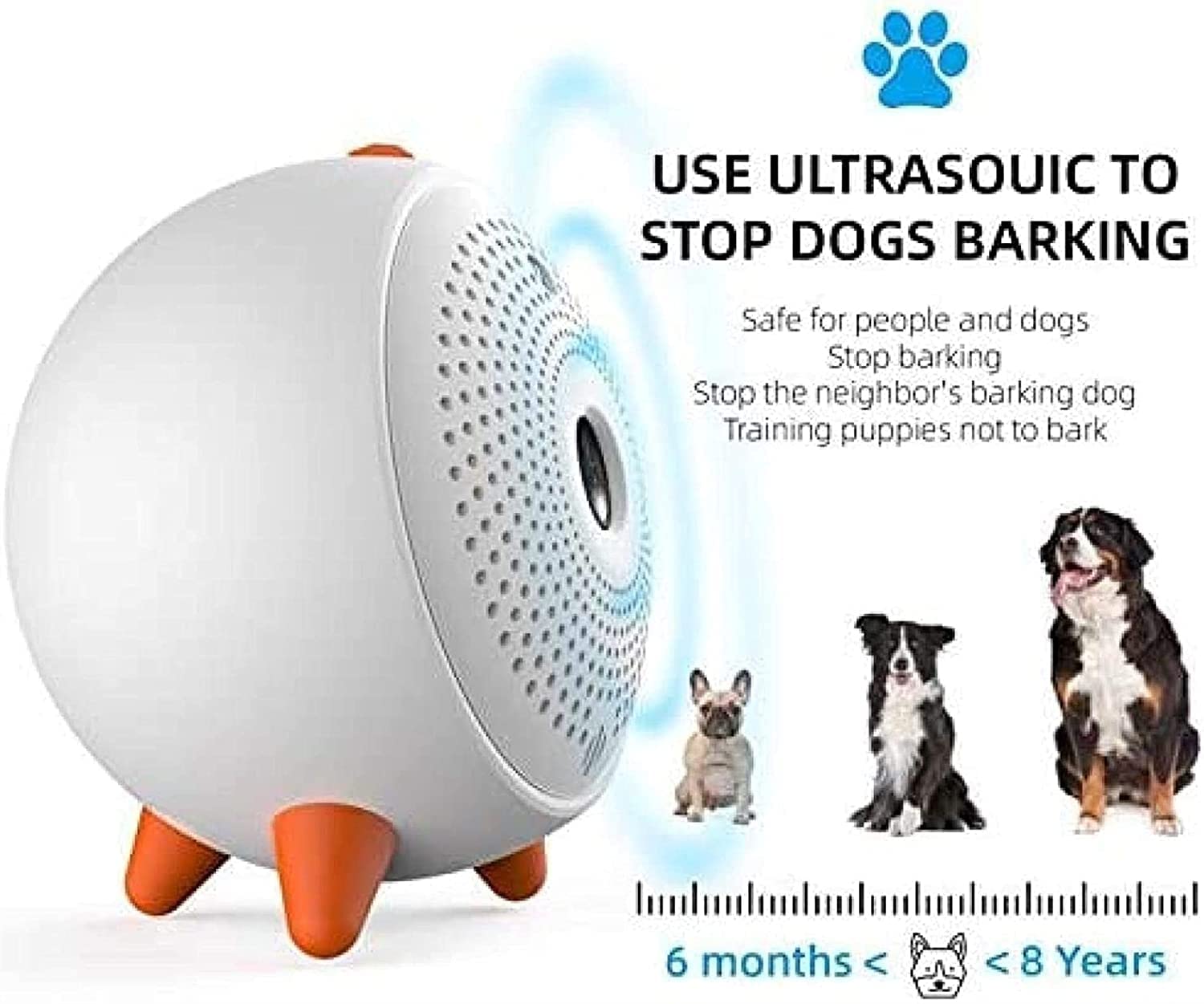 Dispositivo antiladridos, dispositivo de control de ladridos 2 en 1 y entrenamiento de perros, disuasorio ultrasónico de ladridos de perros, caja de ladridos impermeable, dispositivos de control de la