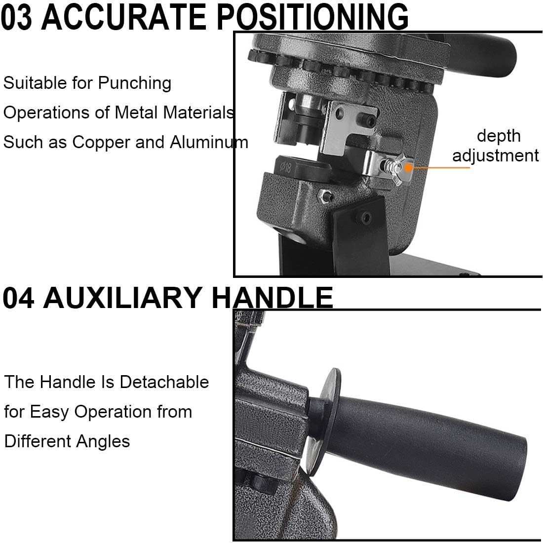 210V~230V 1300W/1800W Electric Hydraulic Hole Puncher, Electric Hydraulic Hole Punching Tool, Channel Steel Angle Steel Hydraulic Punch, for Steel, Iron, Aluminum, Copper 1300W
