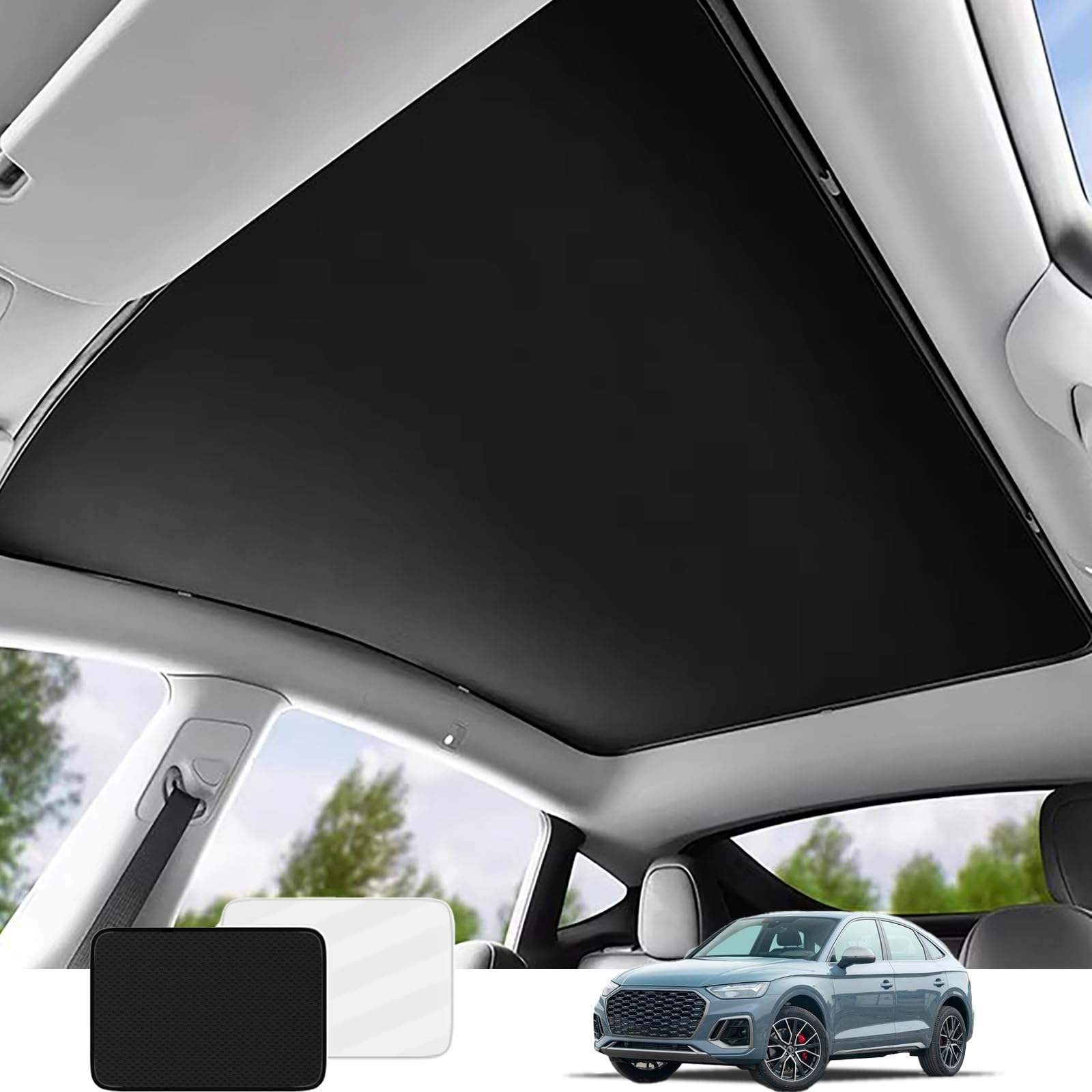 Parasol para Techo Compatible con Q5 2017-2009 5-Door SUV, Plegable Sombrilla De Coche con Bolsa De almacenaje, Protección Solar Aislamiento de Calor Parasol de Techo