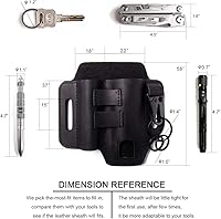Vista 5 de Gentlestache - Funda de cuero para Leatherman, funda multiherramienta, EDC, organizador de bolsillo con llavero para cinturón y funda para linterna