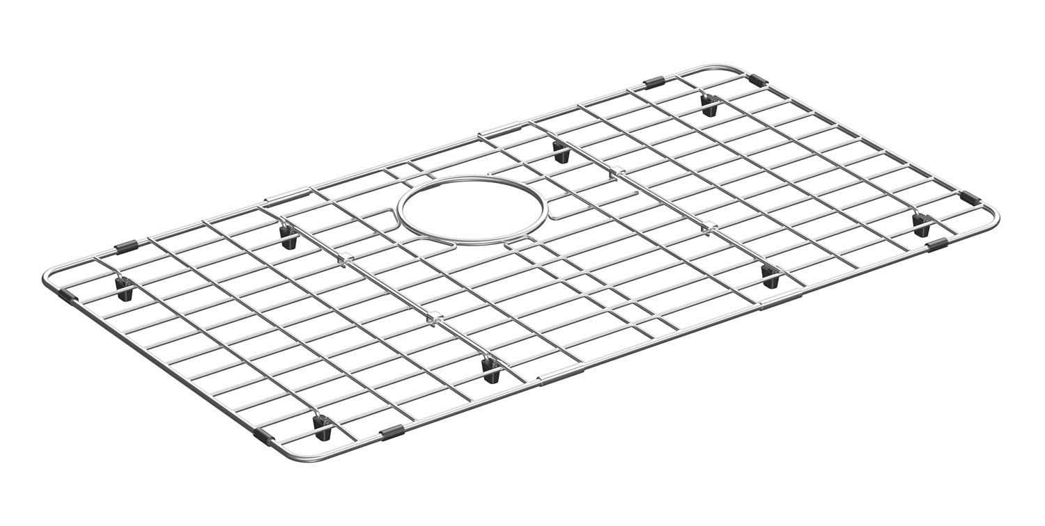 blitzlabs Kitchen Sink Protector Grid, Stainless Steel Sink Grate for Kitchen Single Sink Bowl, Metal Sink Protector Rack with Rear Drain, 28.7 L×15.7 W