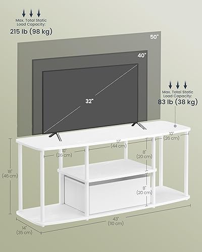 Miniatura 6 de SONGMICS HOME Montaje súper rápido sin herramientas, soporte de TV para televisores de hasta 50 pulgadas, mueble de TV, mesa central multimedia,