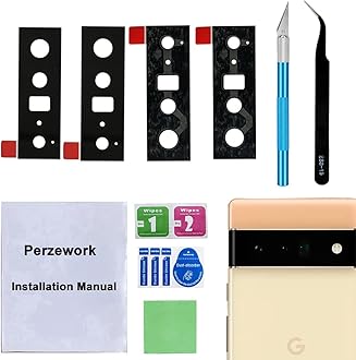 2 Set Back Rear Camera Lens Glass Replacement for Google Pixel 6 Pro with pre-Installed Adhesive and Reparing Toolkit