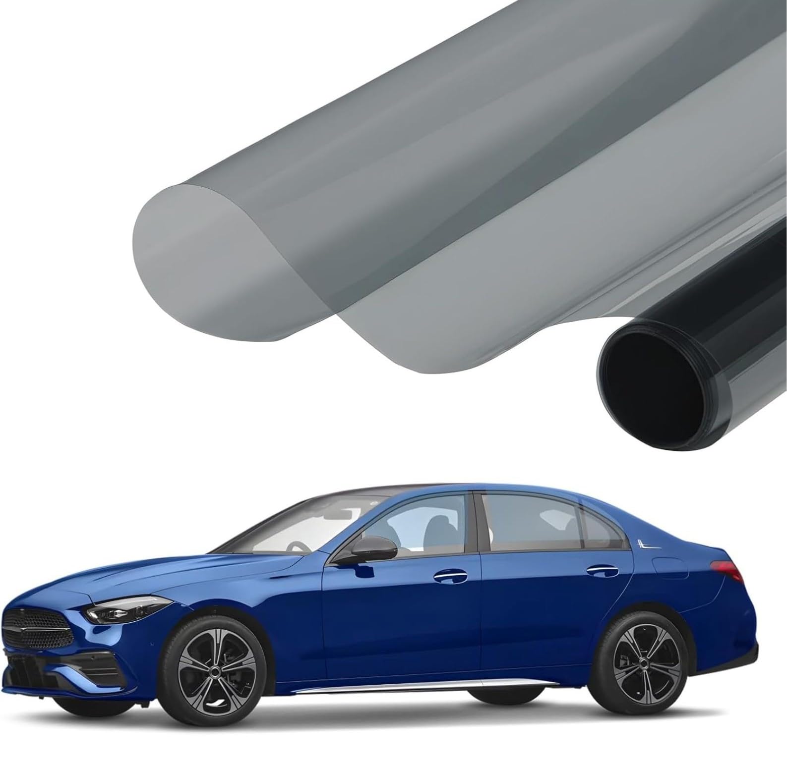 ONETON 50% VLT Car Window Tint Film Charcoal Light Black Privacy Film Sun UV Heat Blocking Scratch Resistant for Car Sides & Back Window (50% Chacoal Black Film, 20x240 Inch)