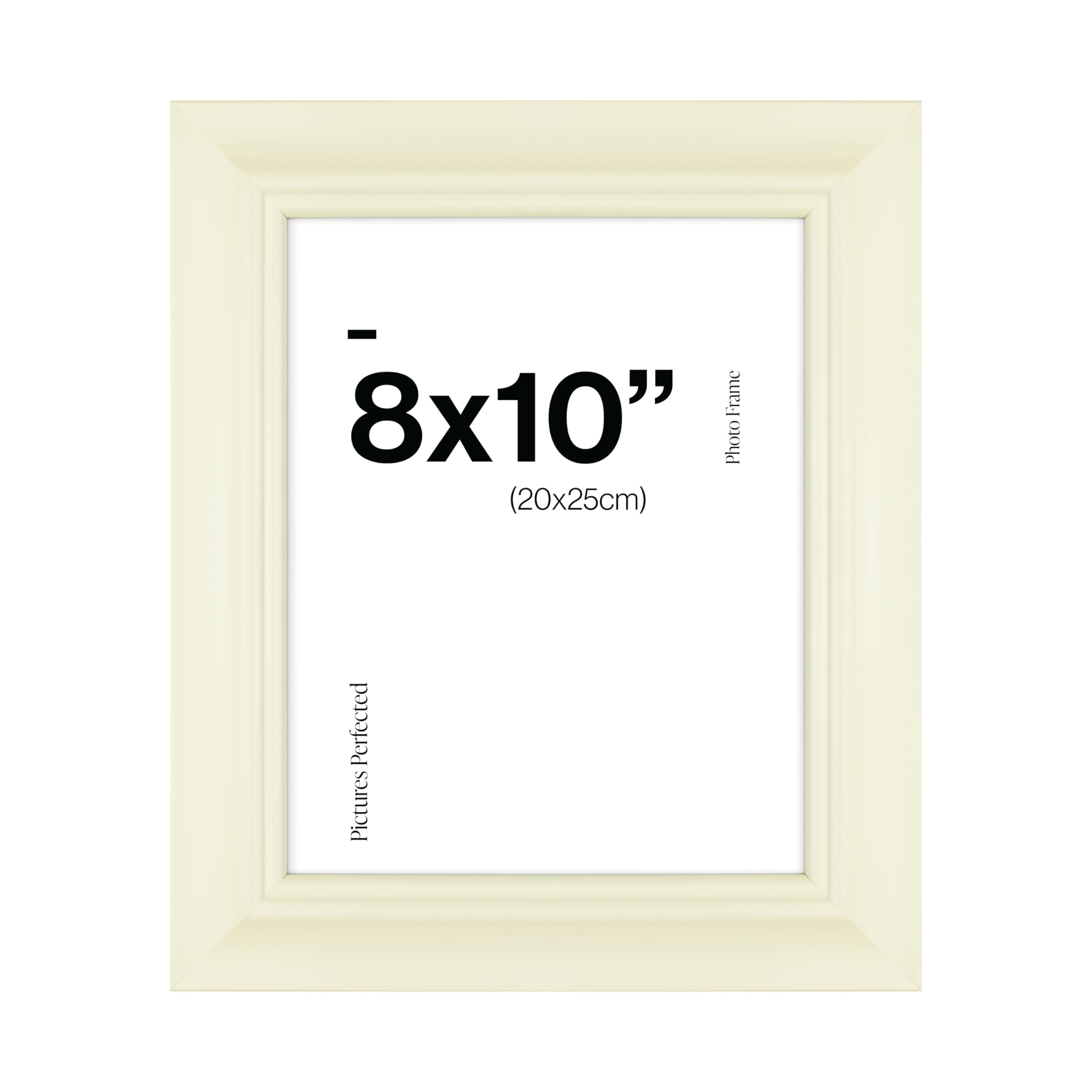 Traditional Cream 8x10 Photo Frame for 8x10 (20 x 25cm) Photos or Pictures, Plexi Glass, Freestanding or Wall Mounted Landscape or Portrait