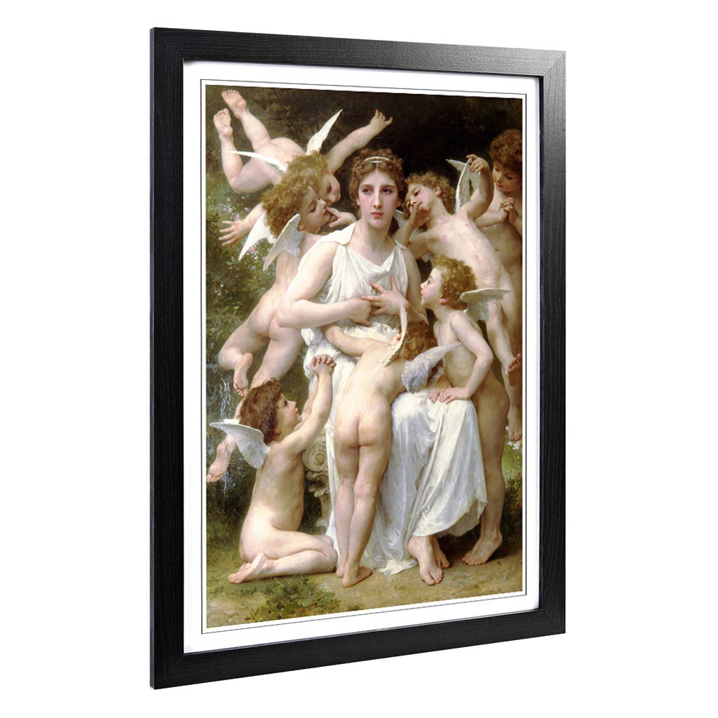 Big Box Art Framed Print of William Adolphe Bouguereau Assault Design | Wall Art Picture | Home Decor for Kitchen, Living Room, Bedroom, Hallway, Black, A2 / 24.5x18 Inch / 62x45cm