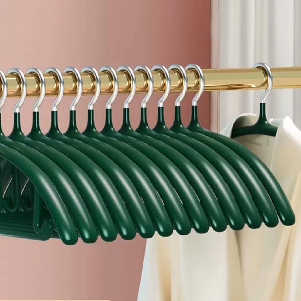 Generic Suit Hangers 10 Hangers, Wider Non-Slip Drying Rack, Closet Storage Hangers, Coat and Pants Hangers (Green 42 * 20cm)