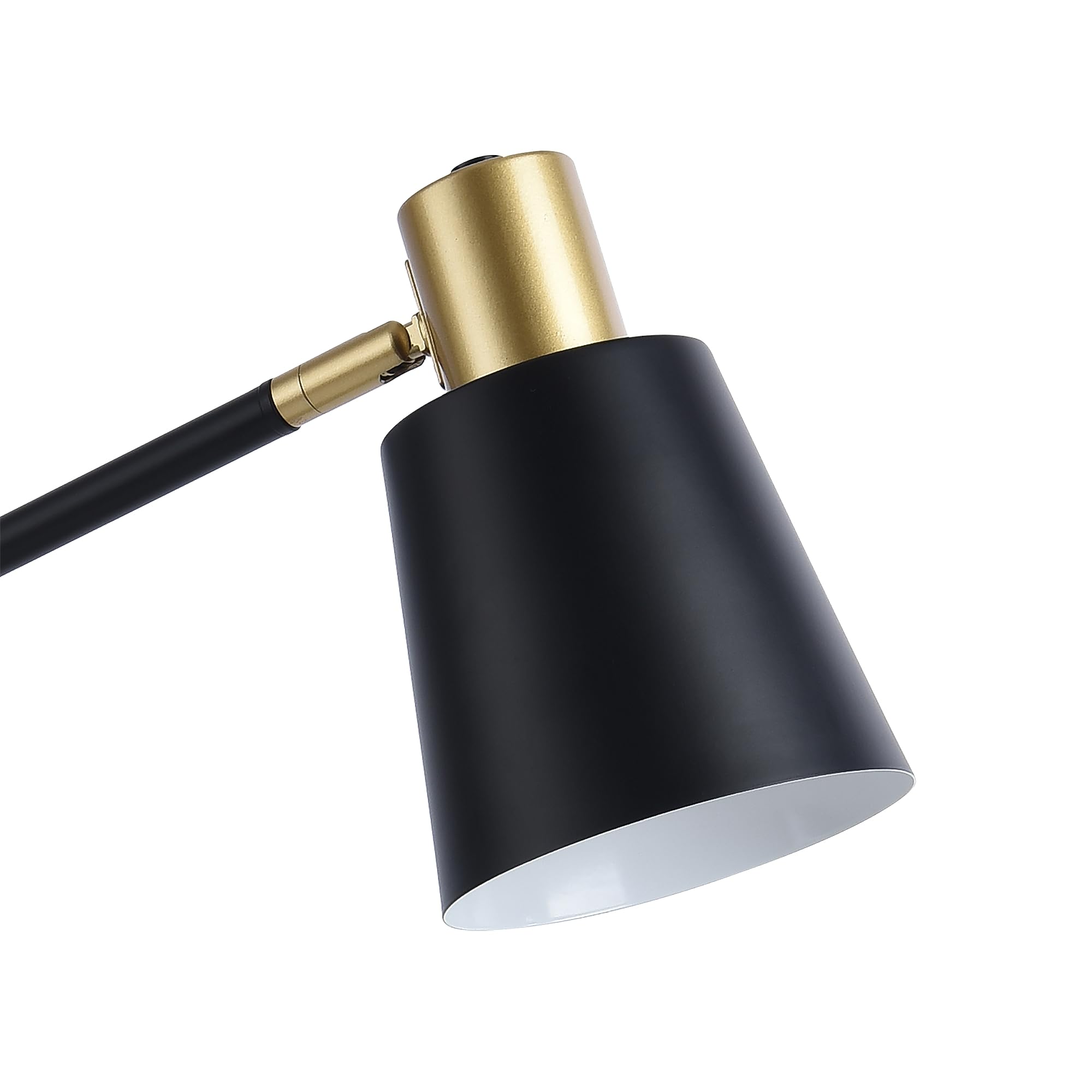 lux.pro Nachttischlampe Abergele Schreibtischlampe neigbar E27 Tischleuchte Metall Tischlampe Schwarz/Goldfarben