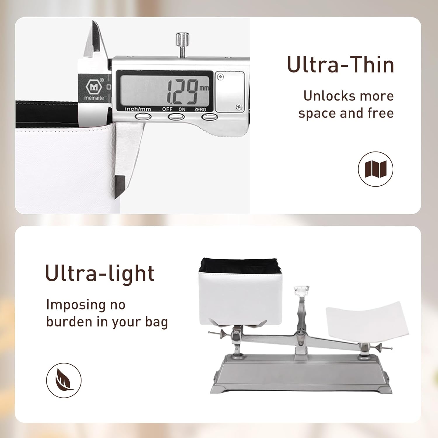 Doxo Purse Organizer Compatible with LV Noe BB Bucket Bag, Upgraded Lightweight Zipper Bag Insert with 9 Compartments, Custom Fit Inside Tote Handbag Divider Shaper Accessories, White - Image 6