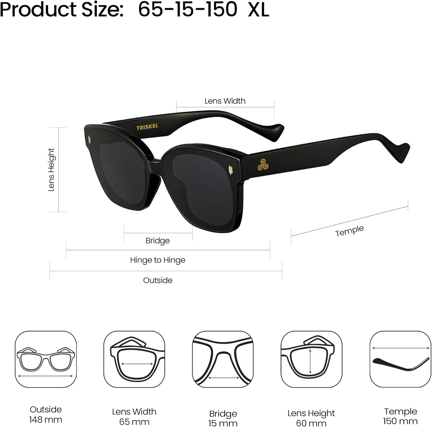 Berlin Square Polarized Sunglasses for Men & Women – UV400 Protection, Acetate Frame & TR Temples, Wide Fit - Image 2