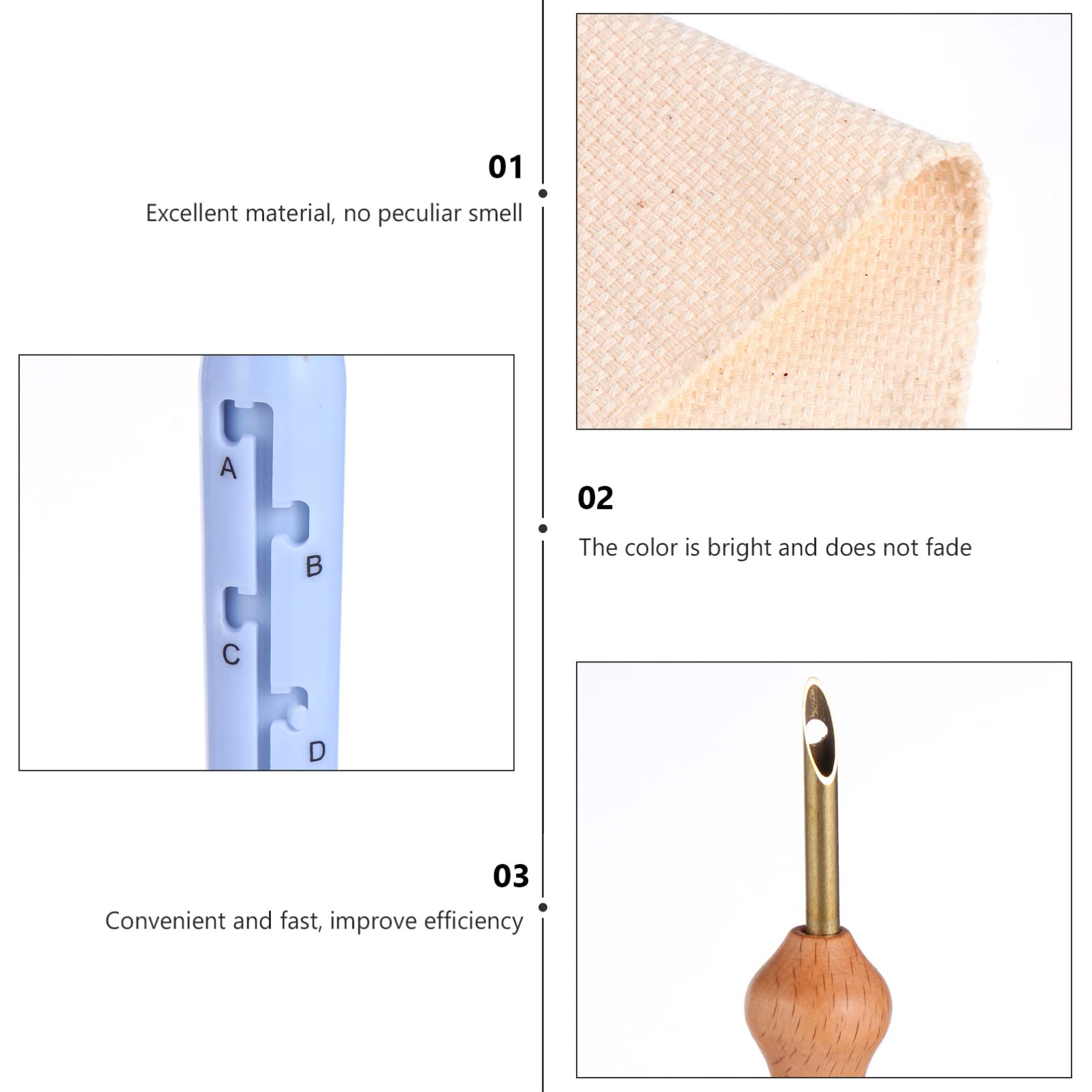 VICASKY Lot de 2 aiguilles à broder pour débutants à experts - Fil punch Needle Broderie Punch Needle - Matériel de broderie - Aiguille de point de croix - Outils de couture