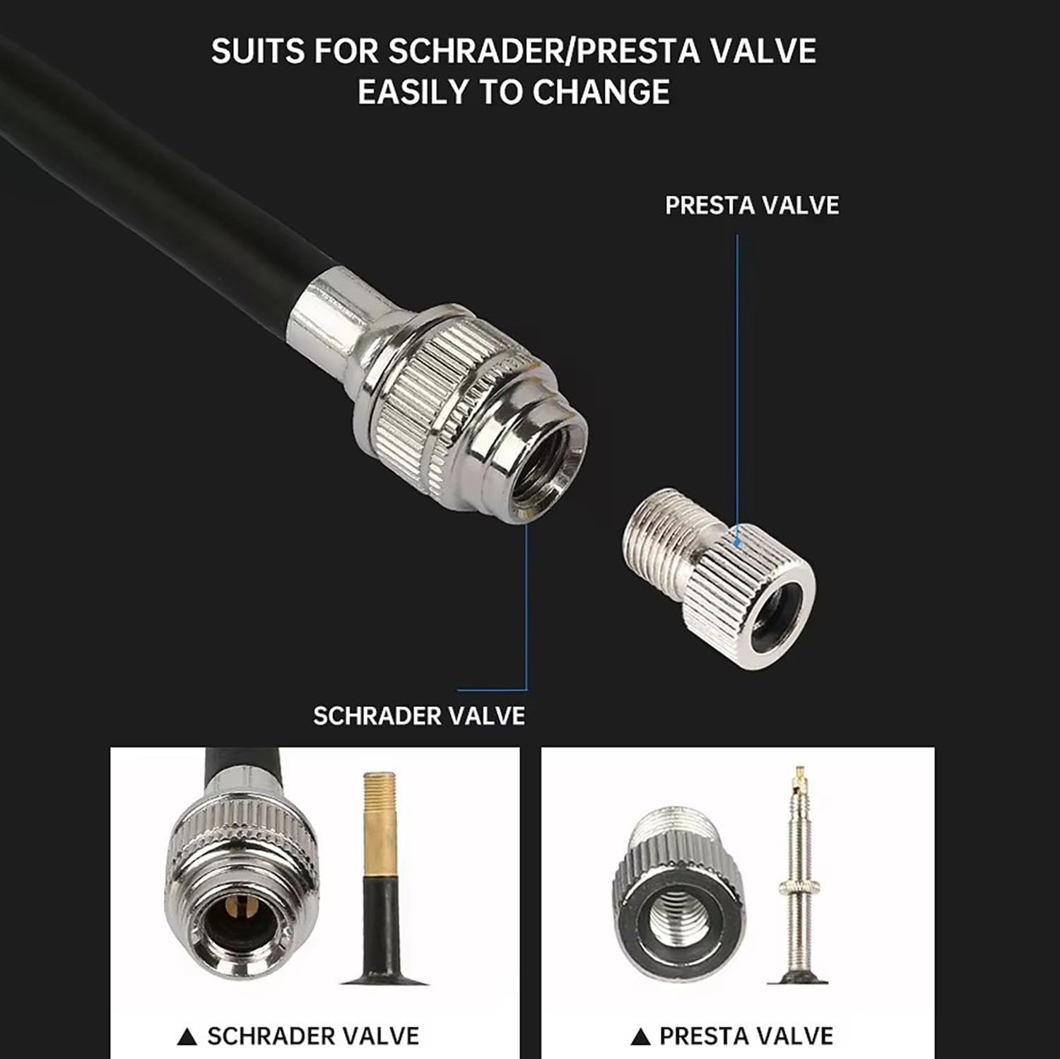 Pompka rowerowa 300PSIc do opon Clever Valve Mini pompka rowerowa ze stopu aluminium Ręczna pompka rowerowa