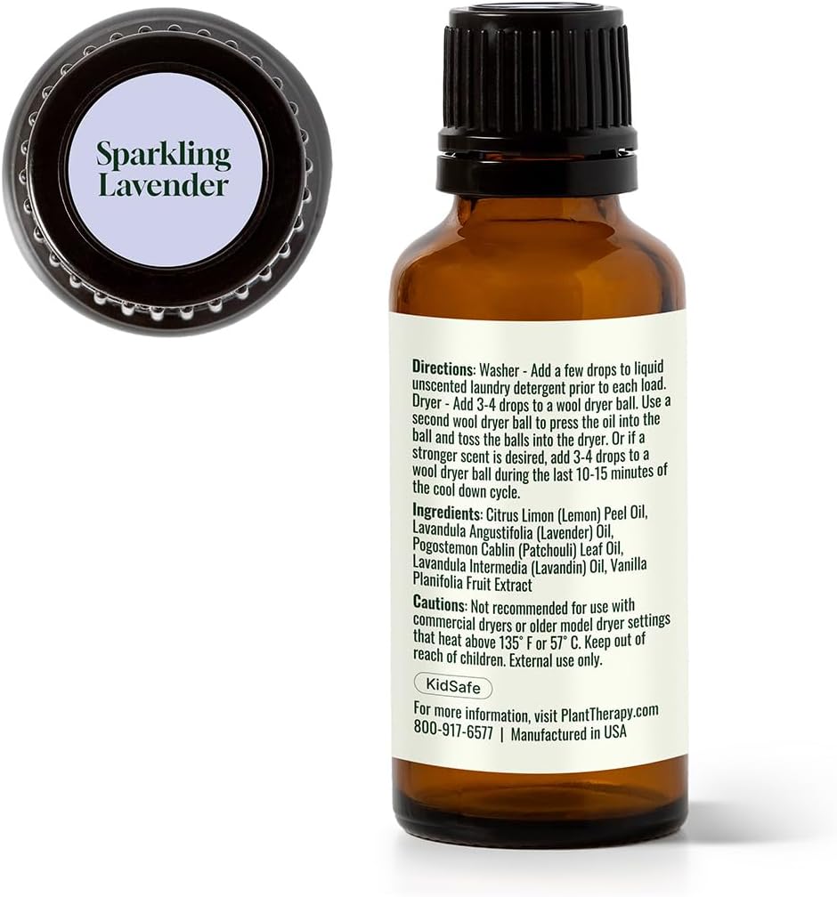 Plant Therapy Home Sparkling Lavender Laundry Essential Oil Blend 30 mL (1 oz) Pure, Undiluted, Wash Fragrance and Scent Enhancer