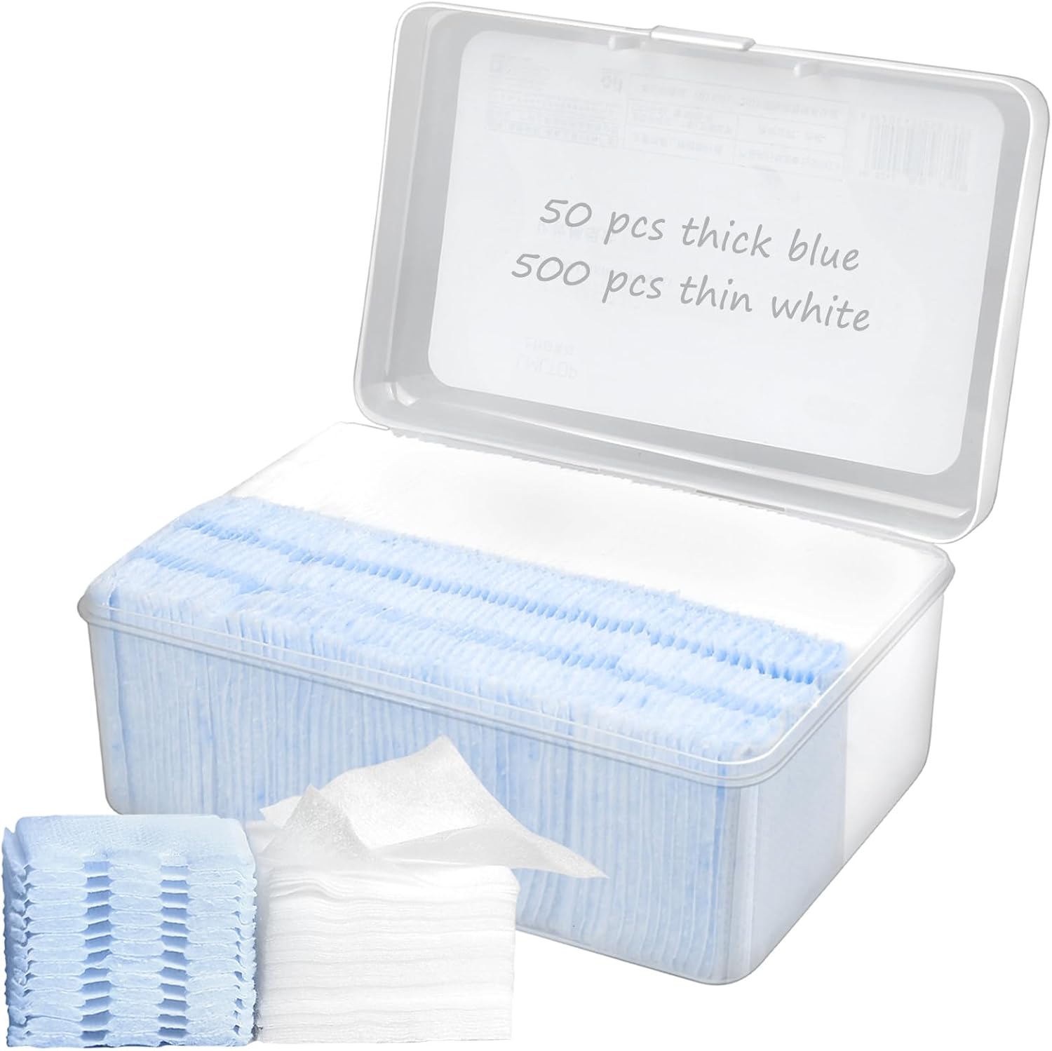 Premium Cotton Rounds,550 Count Hypoallergenic Extra-Soft and Lint-Free, Durable Squares for Facial, Lip, and Eye Makeup Removal