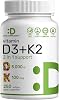 DEAL SUPPLEMENT Vitamina D3 5,000 UI + K2 MK7 Softgels, 250 Count | Complejo 2 en 1 | Softgel Fácil de Tragar 250 Count (Paquete de 1) 1