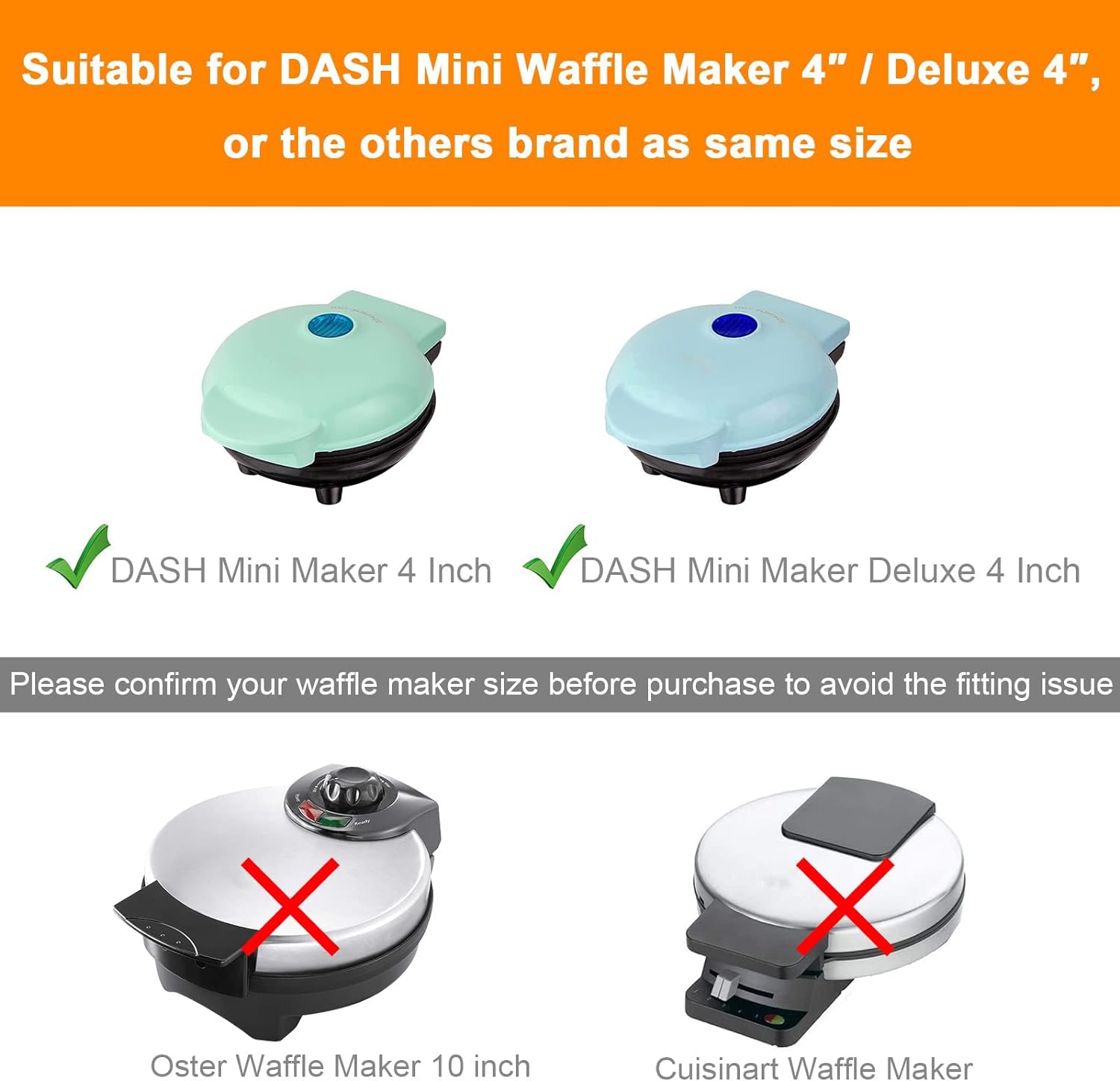 Bolsa de transporte compatible con DASH Mini waflera de 4 pulgadas/Deluxe 4 pulgadas, cubierta antipolvo de nailon para quienes aman hornear y cocinar, waflera no incluida 3