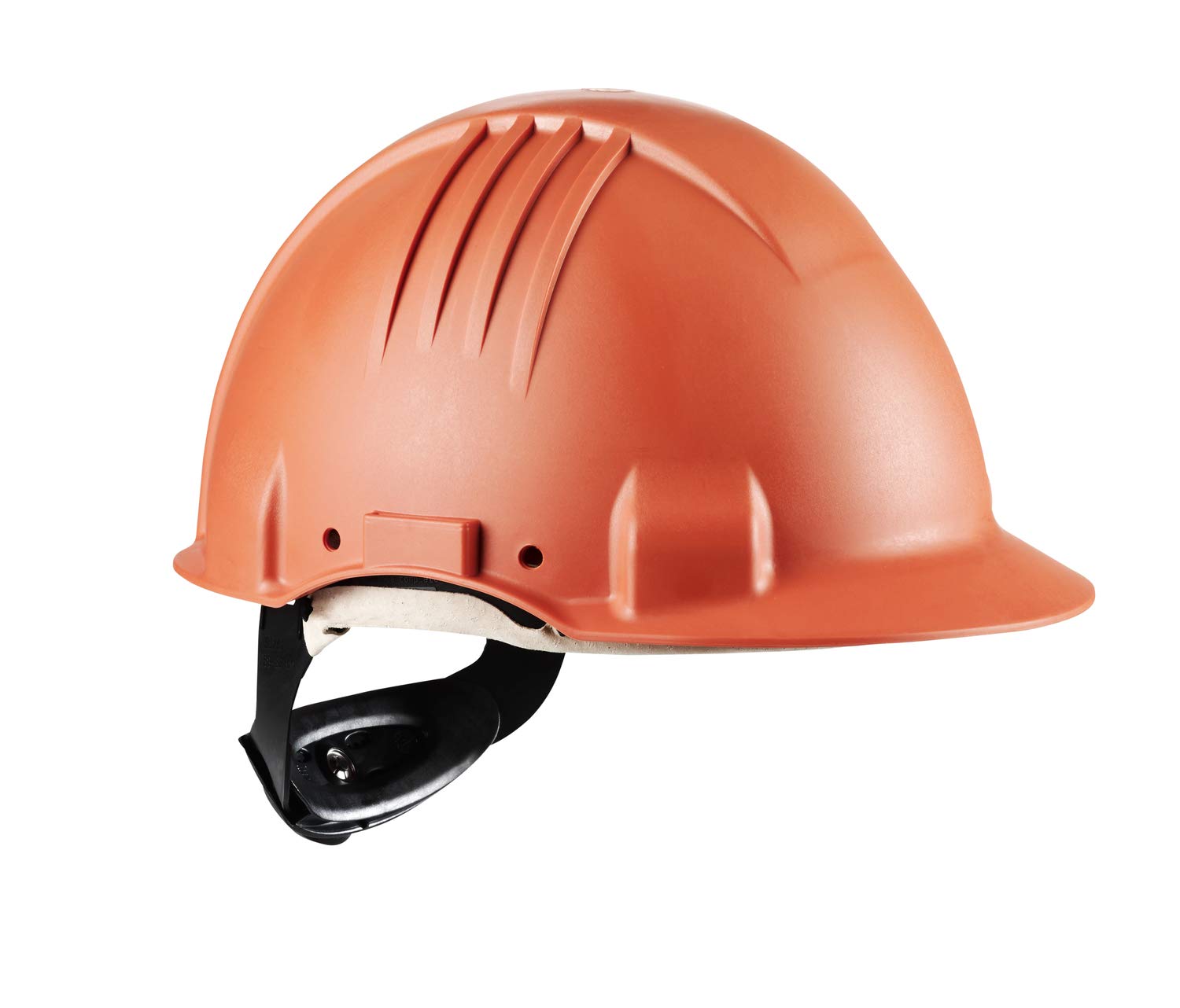 3M G3501M-OR Casco de Seguridad, Arnés de ruleta, Banda sudor cuero, Naranja