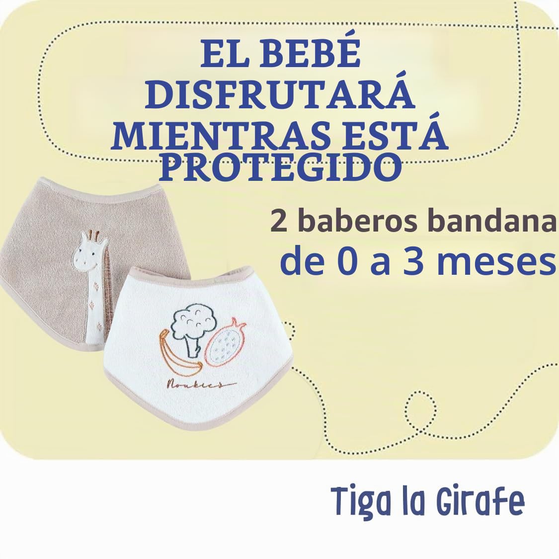 Noukie's - Baberos de pañuelo, diseño de dinosaurio Stegi, 2 unidades, hasta 3 meses