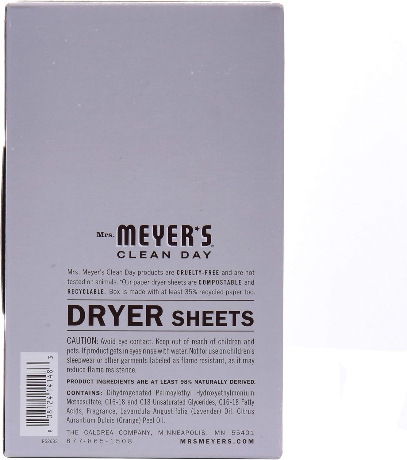 Mrs. Meyer's Dryer Sheets, Lavender, 80 Count (Pack of 5)