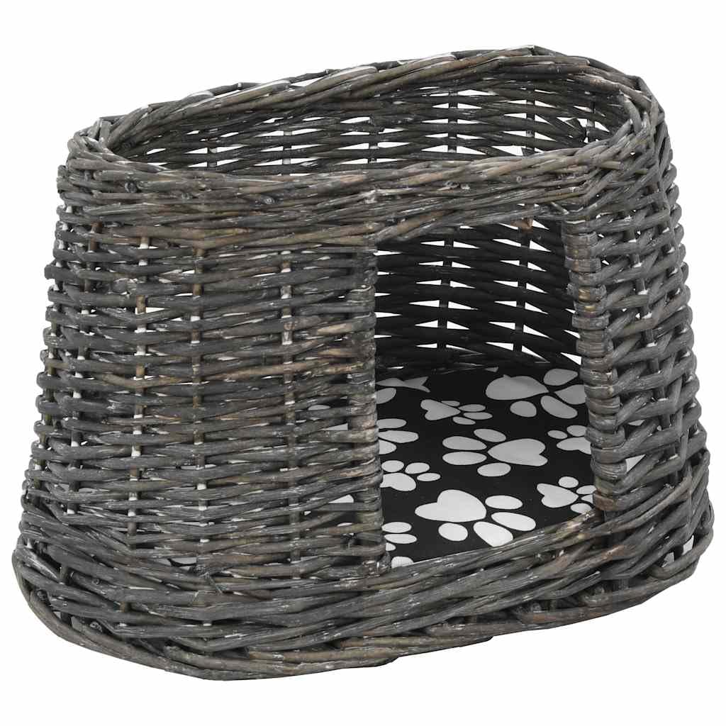 Set di 3 cestini per gatti con cuscini, grigio