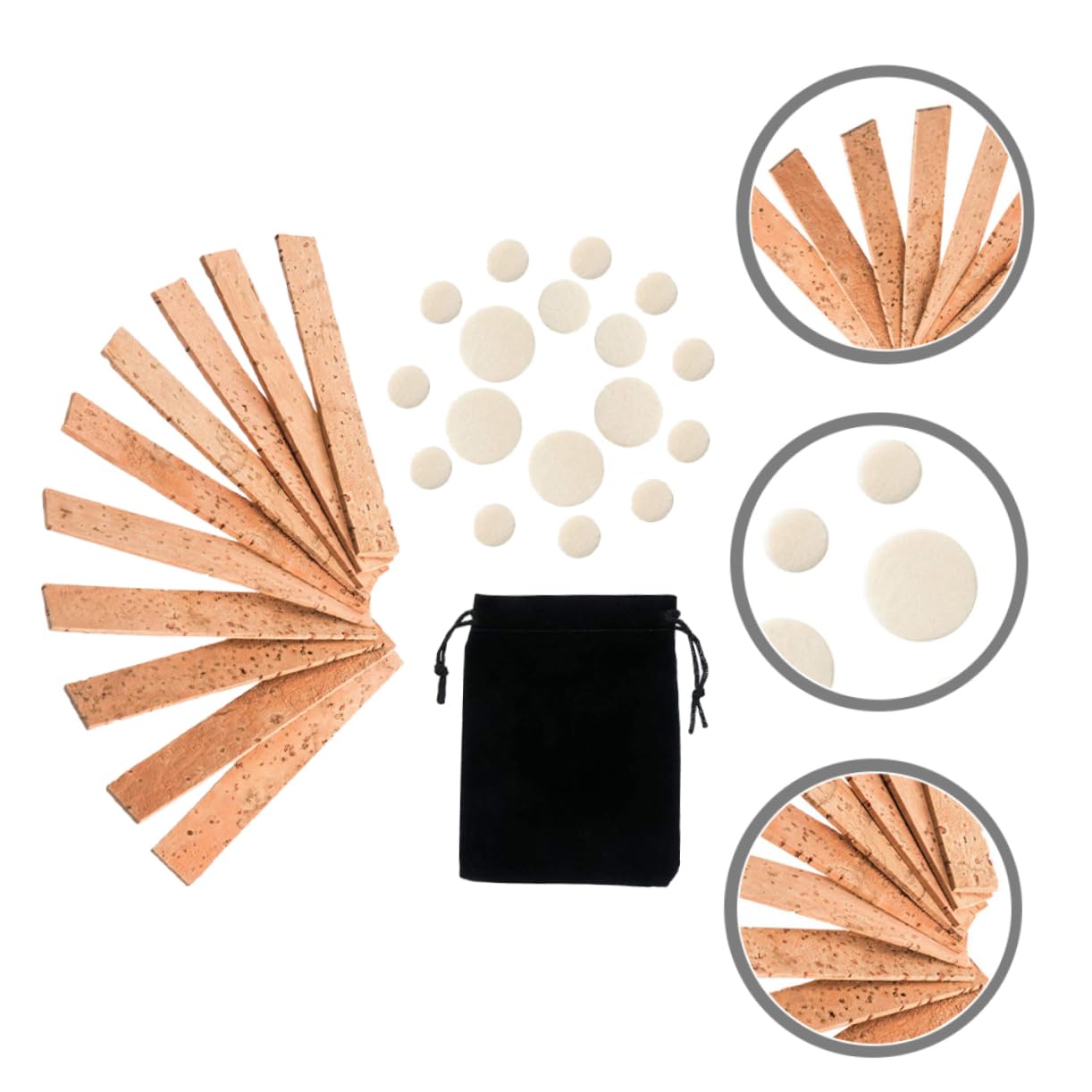 VICASKY 4sätze Klarinetten Zubehör Teiliges Kork Ersatzset Mit Pads Für Klarinette Ergonomisches Design Installieren Langlebig Und Tragbar Für Klarinettenreparatur Und Wartung