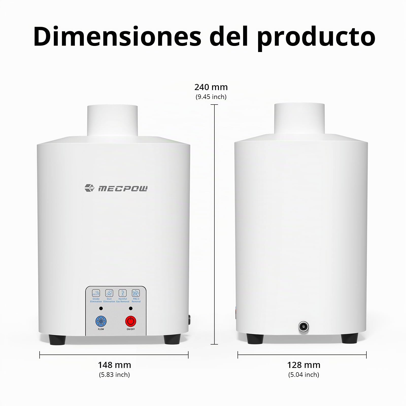 P50 50W Aspiradora de humo de soldadura, 128 m³/h Fuerte aspiración Elimina el olor y el humo con sistema de filtro de 3 capas, Portátil, silencioso, Limpiador de humo, Adecuado para máquinas