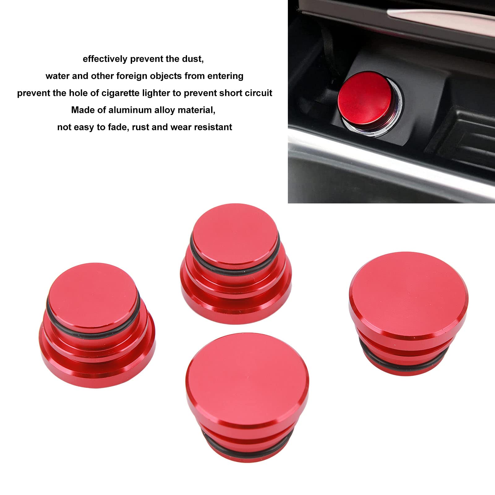Amazon.com: Cigarette Lighter Socket Cover, Lighter Socket Cover, Lighter  Dust Cover, Durable Aluminum Alloy Lighter Socket Covers (4 Packs)(Red) :  Automotive