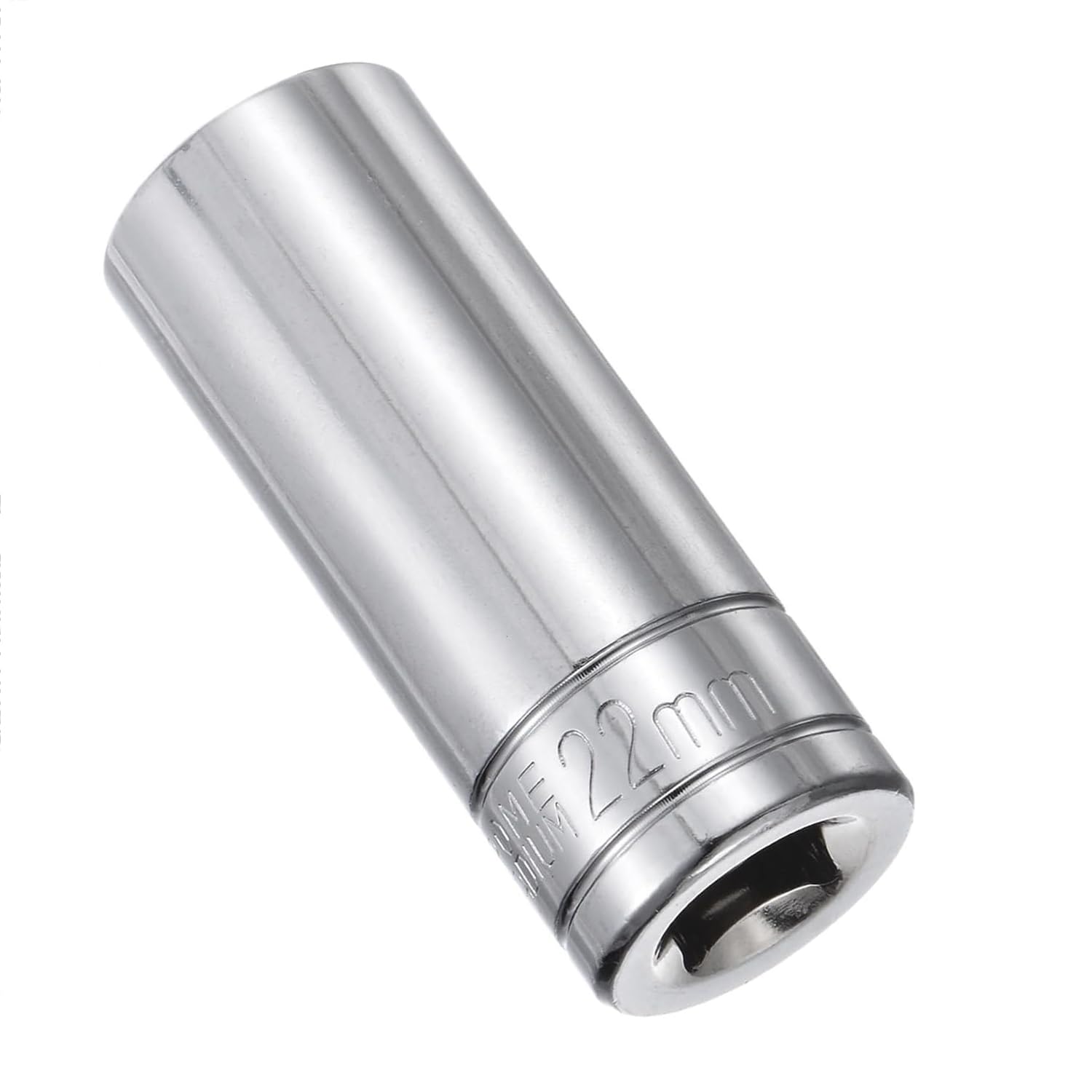 Juttzzei 6-Point Deep Socket, 1/2 Inch Drive 22mm Socket, Full Polishing CR-V Steel