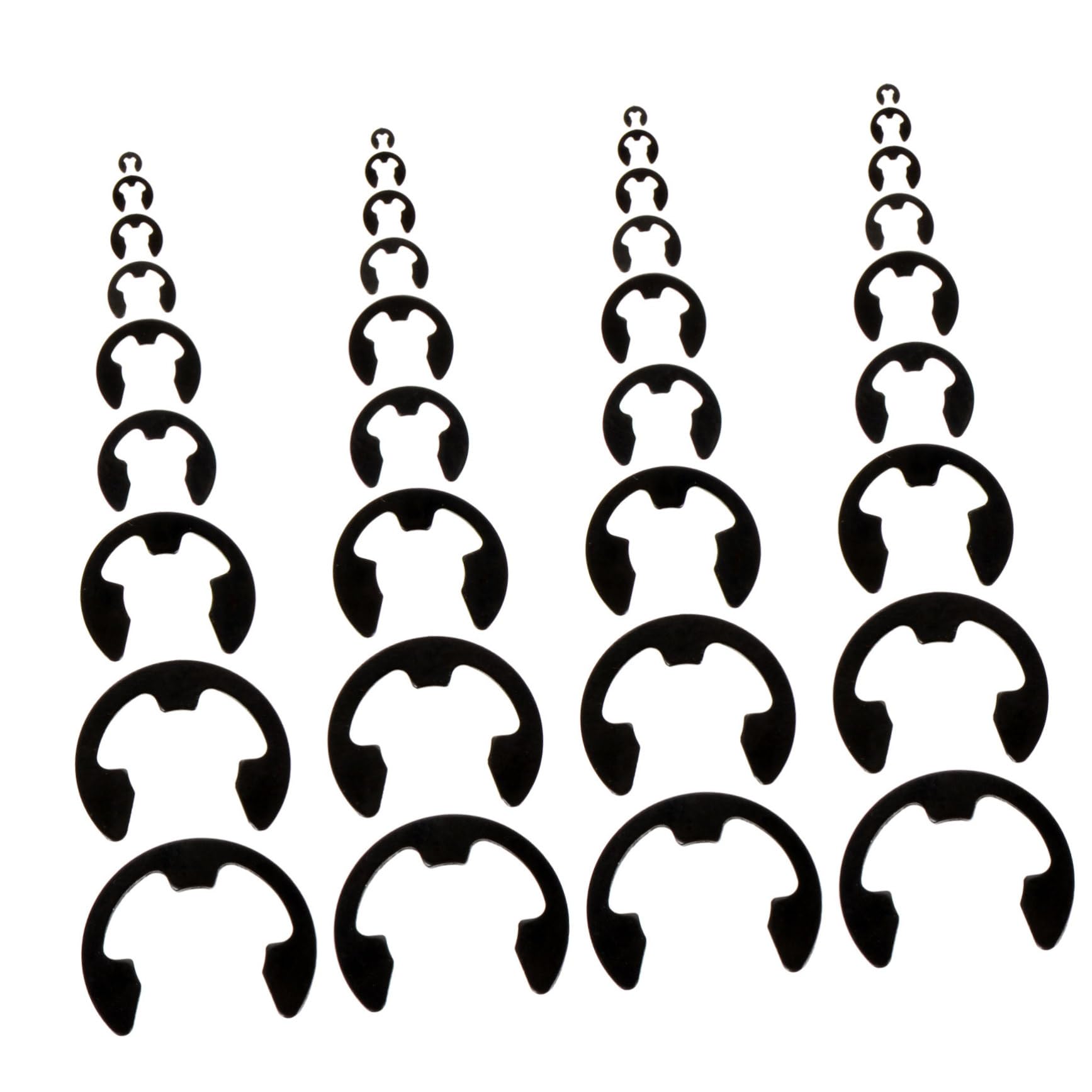 PRETYZOOM 328pcs 9 Retaining Ring Clip Round Rings Snap Ring Retaining Clamp Manganese Steel Black