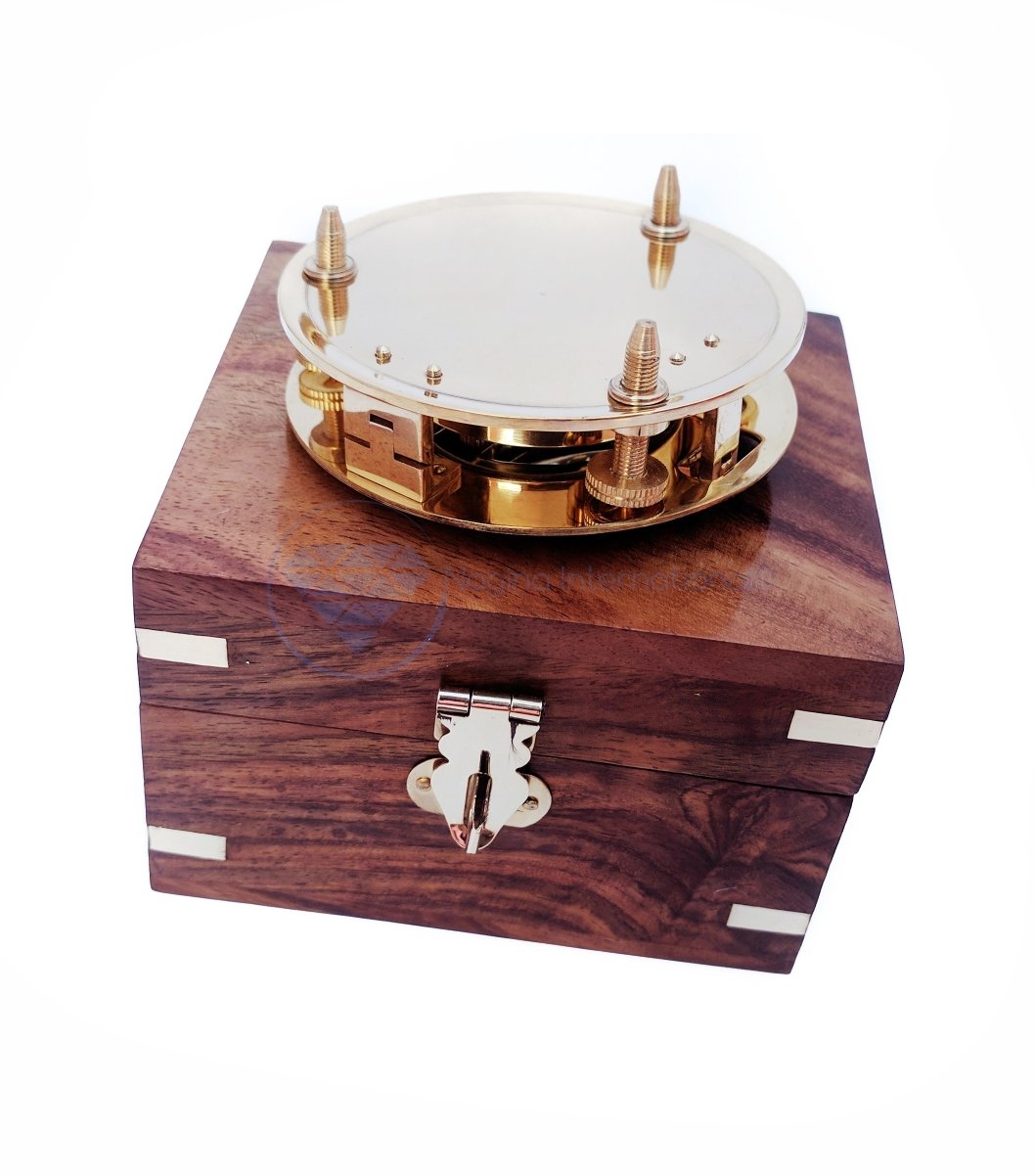 Nagina International Coffre en Bois avec incrustations d'ancrage décoratif | Cadran Solaire 3 "avec boîte en Bois | Décor Maritime du Pirate