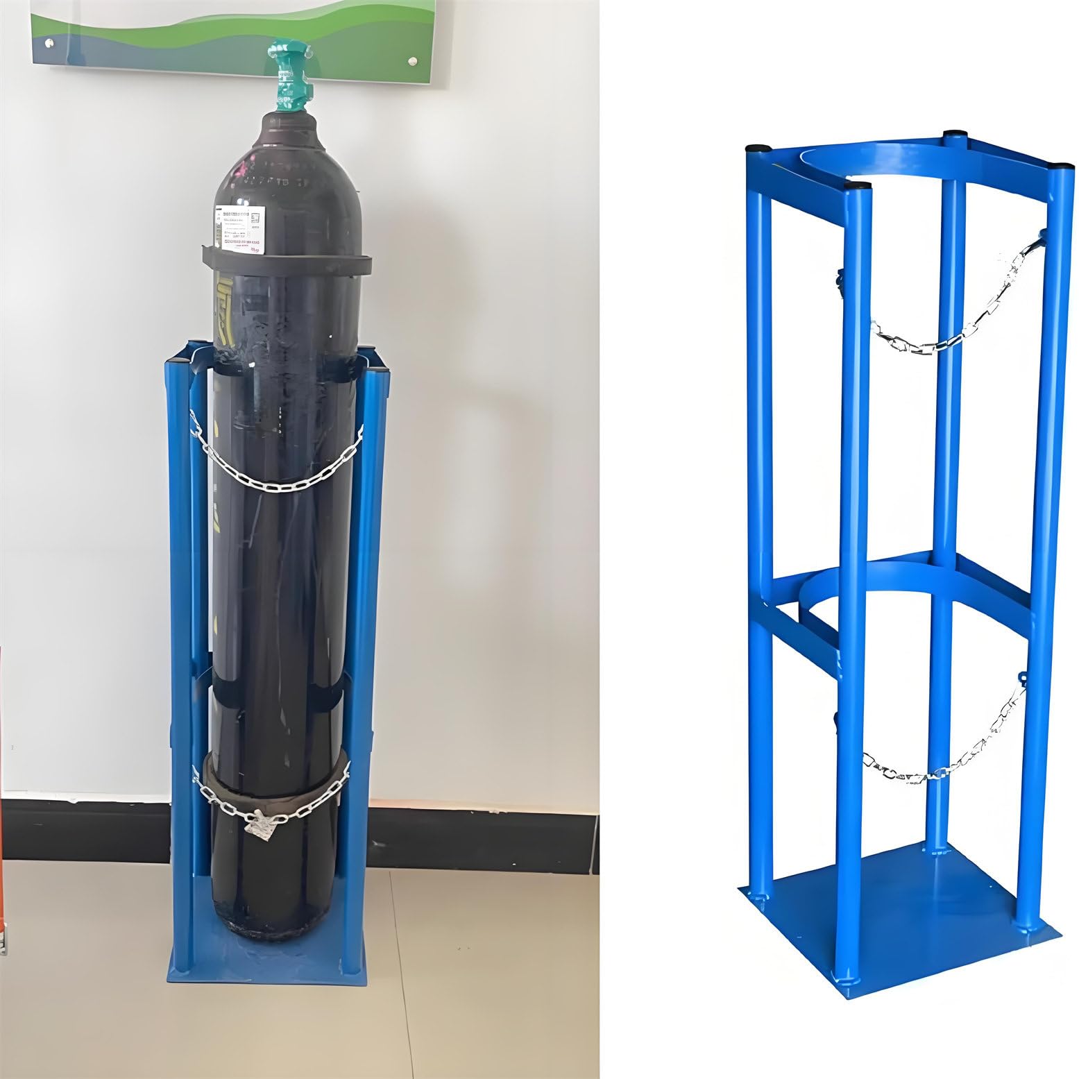 Support de réservoir d'oxygène et bouteille de gaz sur pied avec chaîne de transport sécurisée