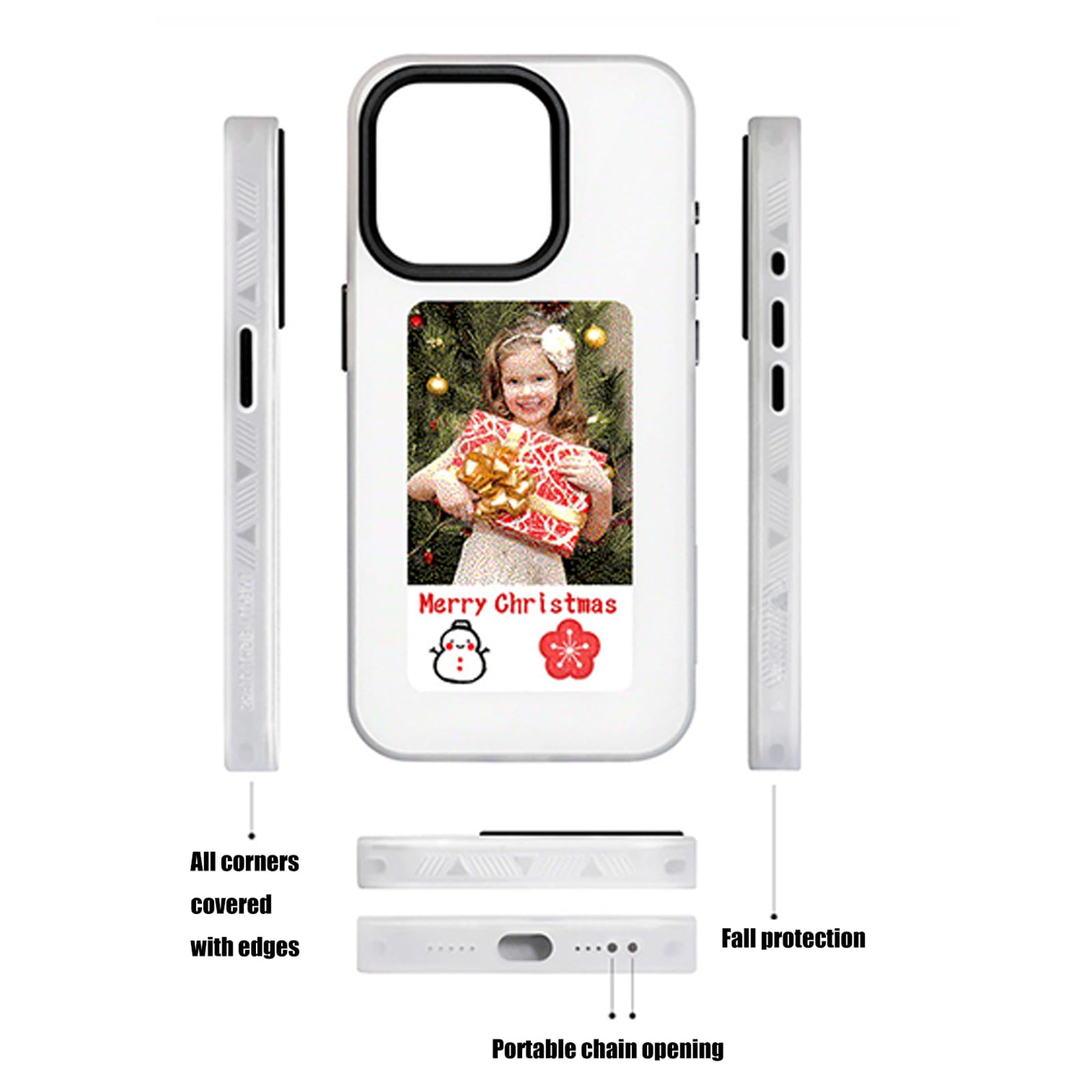 Custodia per telefono, cover in acrilico, 15 GRIGIO, M GRIGIO | Dynamic Abilita la custodia del telefono, schermo di condivisione, aggiorna la custodia del telefono dello schermo
