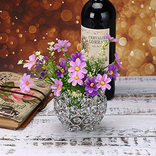 Ownmy 10Cm Crystal Bowl Votive Candleholder Sparkly Tea Light Candle Holders Candle Lanterns Decorative Candelabra Vase For Christmas New Year Wedding Table Centerpieces (Silver Tone) #TOP6