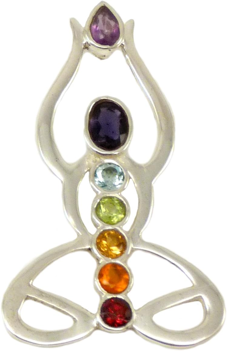 Yoga Lotus Pose Chakra Pendant