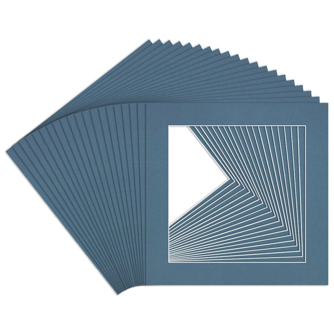 Procut Global 8x8" Pompadour Picture Mounts to Fit 6x6" Aperture - Precision Cut Cardboard Photo Mount - Ideal for Frames, Prints, Artwork & Certificates - Sizes & Colours Available - 20 Pack